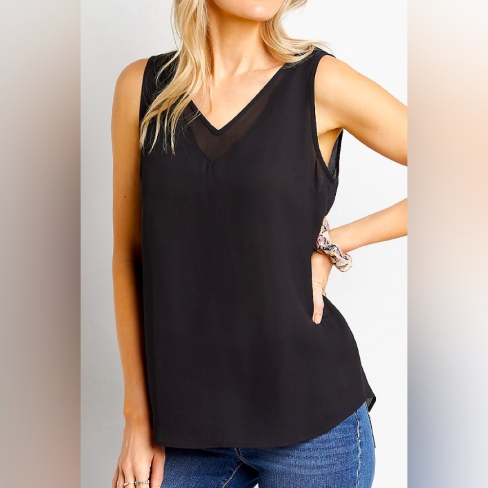 NWT Maurice’s Black Sheer Sleeveless Tank Top